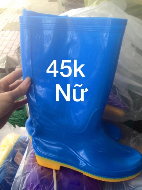Ủng đi mưa hoa san cổ cao