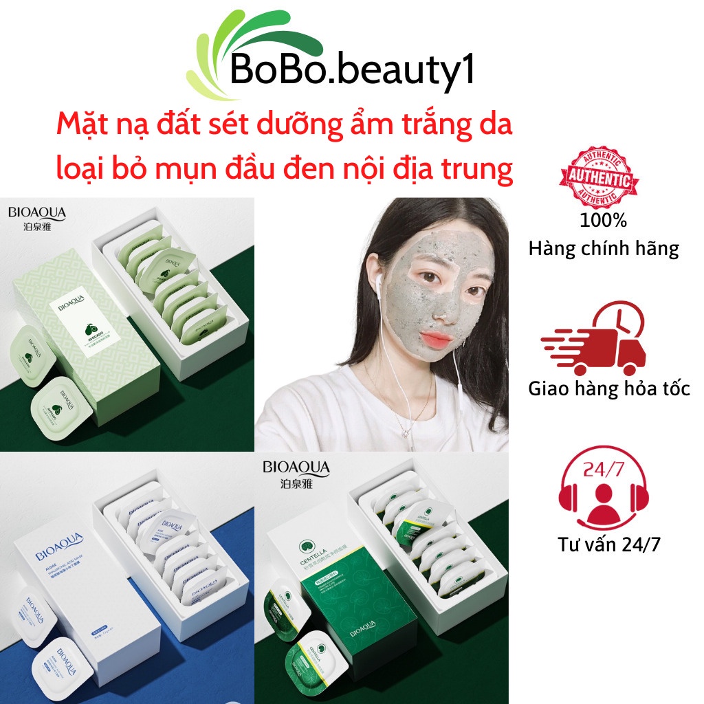 (Lẻ 1) Mặt nạ đất sét dưỡng da cấp ẩm giảm mụn bã nhờn BIOAQUA nội địa Trung