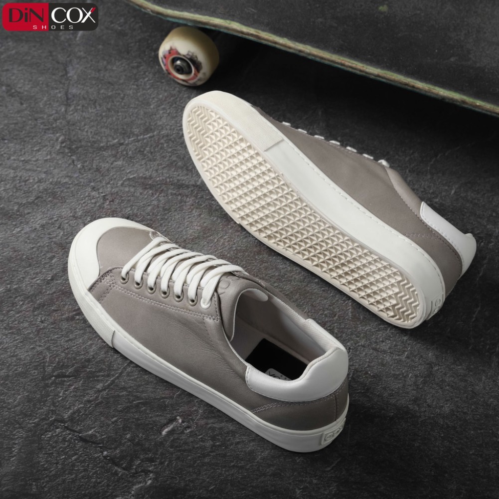 Giày Sneaker Da Nam DINCOX C13 Cách Điệu Sáng Tạo Grey/White