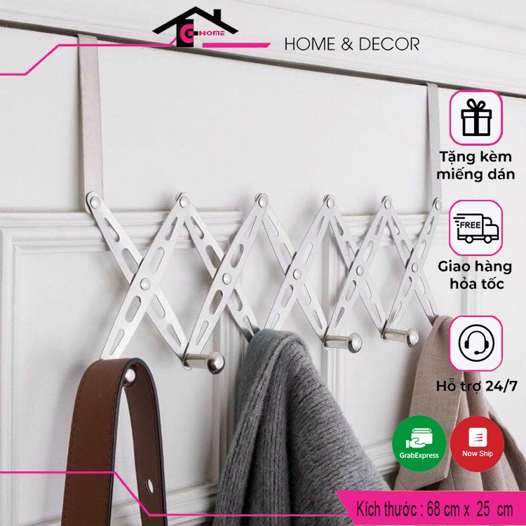 Móc Treo Đồ Sau Cửa xếp gọn, móc treo cửa phòng,cửa tủ bếp, tủ quần áo siêu tiện lợi Mã sc2