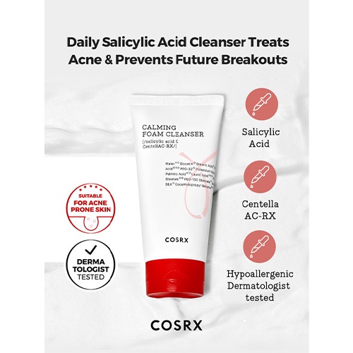 [Hàng mới về] Sữa Rửa Mặt Tạo Bọt Cosrx Làm Dịu Da Hiệu Quả 150ml