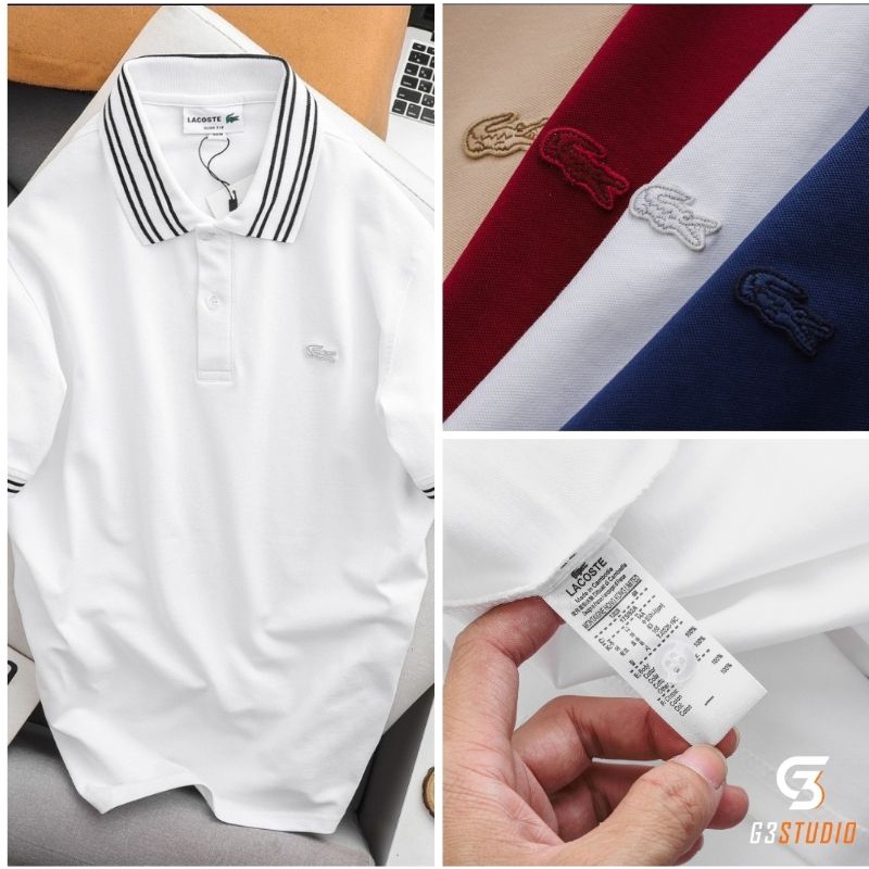 Áo Polo Nam Lacos 100% Cotton 4 chiều Hàng vnxk xuất dư