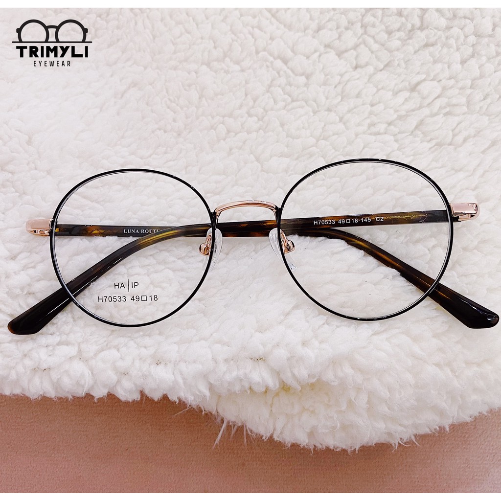 Gọng kính cận kim loại nam nữ viền mảnh Trimyli Eyewear - Gọng cận Nobita dáng tròn