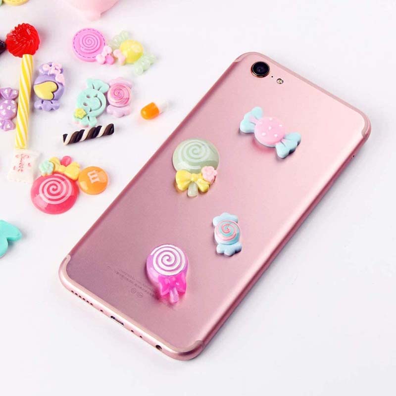 Set 10 Phụ Kiện Trang Trí Móng Tay/Điện Thoại Hình Kẹo/Trái Cây/Động Vật Bằng Resin DIY