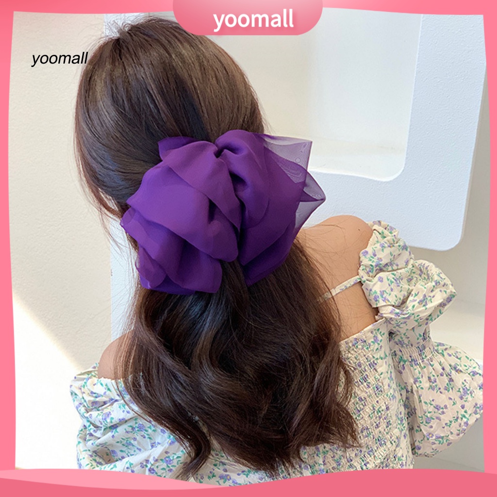 / Yo / Phụ Kiện Kẹp Tóc Dạng Lưới Co Giãn Tốt Chống Rơi Cho Nữ