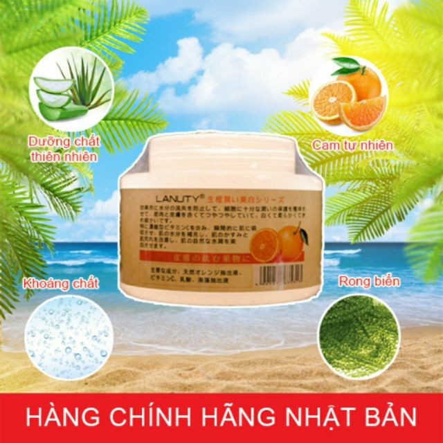 KEM Tẩy Da Chết Mặt , Body LANUTY NHẬT BẢN Dưỡng Da Trắng Sáng 300ml.