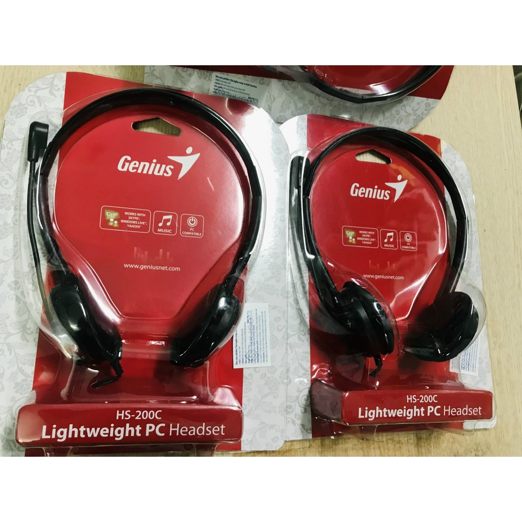 Tai nghe chụp tai Genius HS-200C mới 100% dùng với điện thoại, máy tính chơi game...