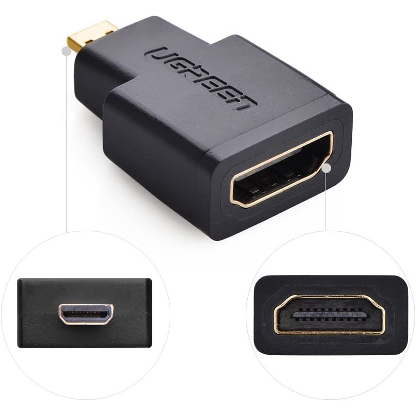 Đầu chuyển đổi micro HDMI male to hdmi female - UGREEN 20106 - (màu đen)