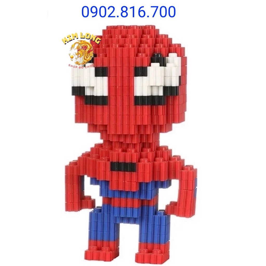 DIY Đồ chơi lắp ráp Le-go 3D mô hình nhân vật hoạt hình 3D hình DOREMON DOREMI SIÊU NHÂN NHỆN GẤU BEAR BRICK GẤU STICK