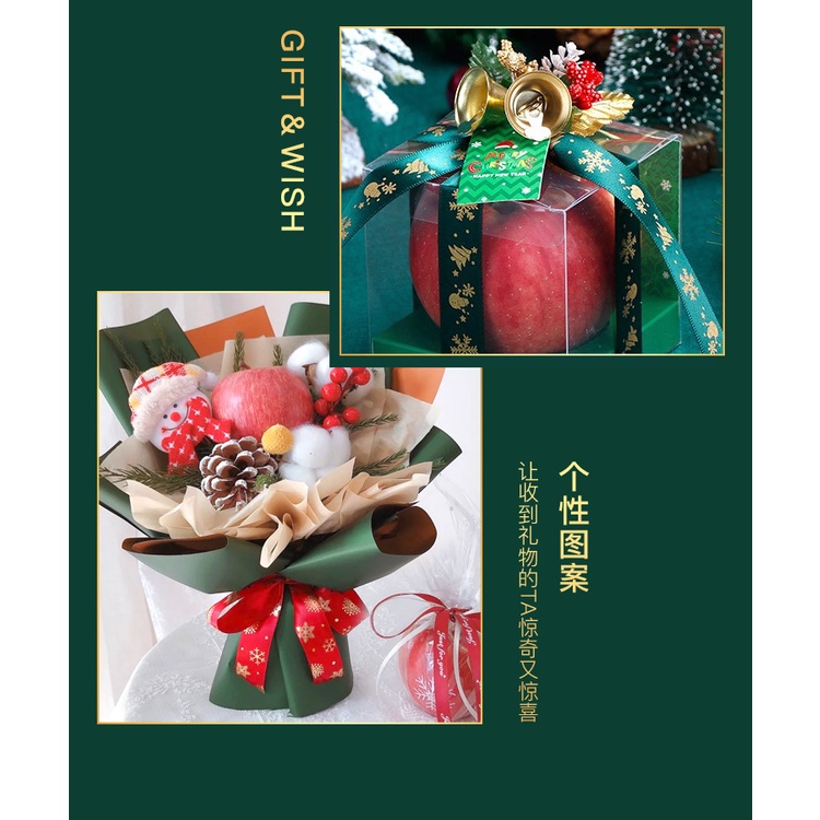 Cuộn Ruy Băng Thắt Nơ Noel Giáng Sinh Decor Gói Quà