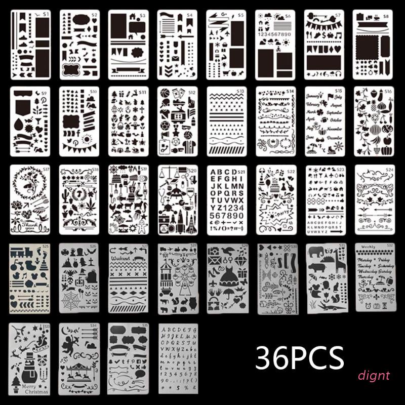 Set 36 Thước Khuôn Vẽ Hình Học Tiện Dụng