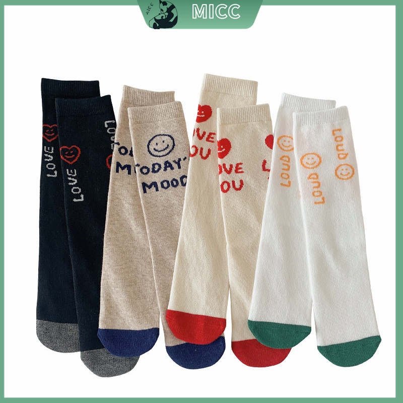 1 Đôi Vớ Cotton In Họa Tiết Hoạt Hình Kiểu Hàn Quốc Thời Trang Xuân Thu Cho Bé Từ 1-12 Tuổi