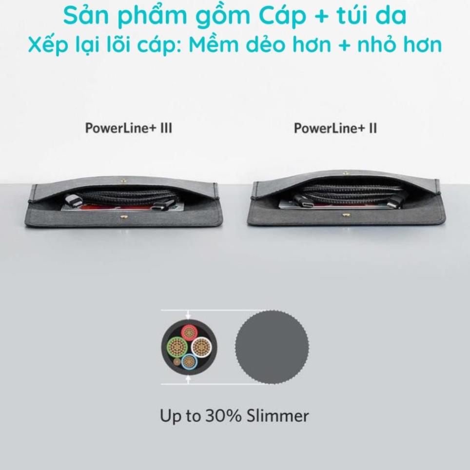 Dây cáp sạc ANKER A8842 0.9m Usb-C to Lighting Powerline + III - Sạc nhanh IPad IPhone 8 X Xs Xr 11 12 Pro Max
