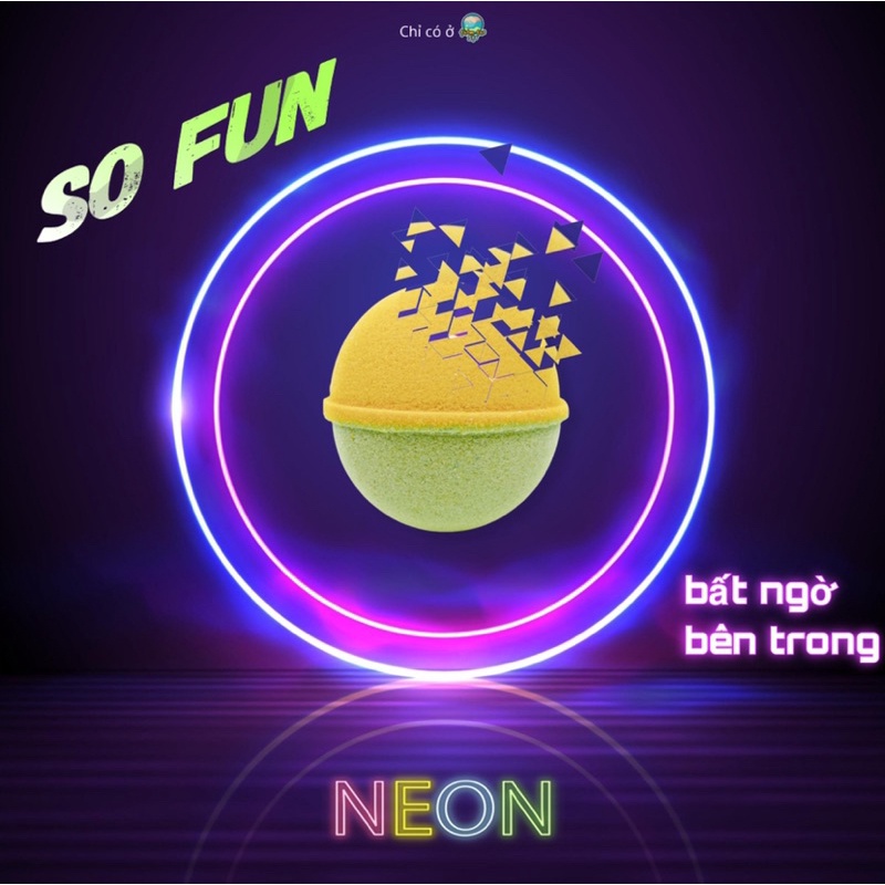 Bom tắm, viên sủi bồn tắm sủi màu sắc NEON BOMB bath bomb, 180 gram