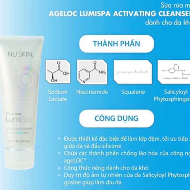 Máy Rửa Mặt Lumispa_Kèm Sữa Rửa Mặt Dành Cho DA KHÔ_Hàng Chính Hãng Bảo Hành 2 Năm MỘT ĐỔI MỘT_Tặng kèm băng đô 50k