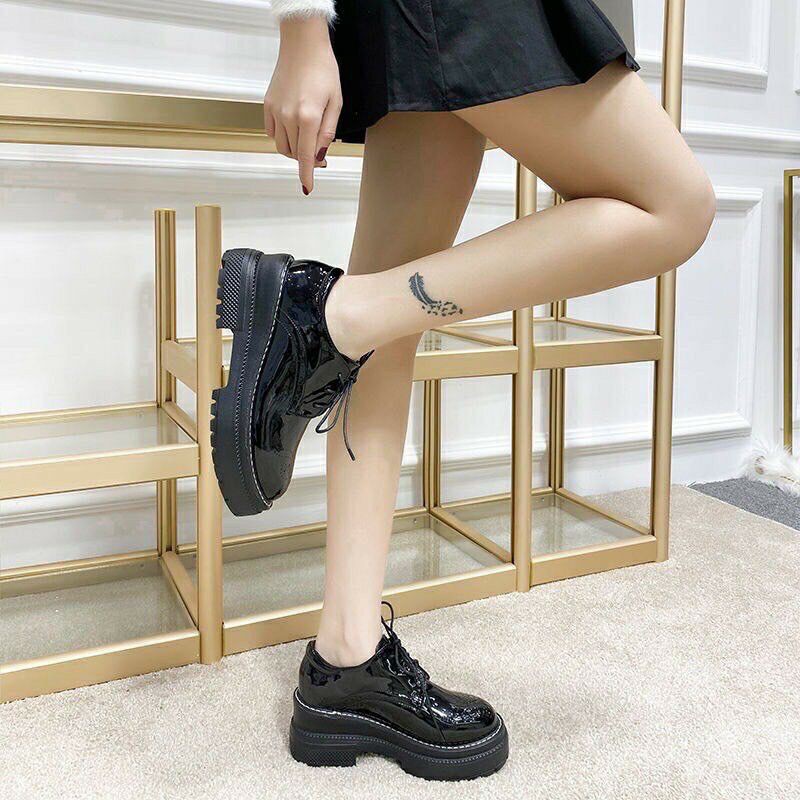 Giày bốt da bóng cổ thấp cao cấp kiểu dáng Hàn | BigBuy360 - bigbuy360.vn