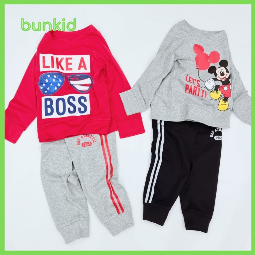 Bộ dài tay size đại Gap cho bé trai từ 1 tuổi đến 5 tuổi, Bunkid