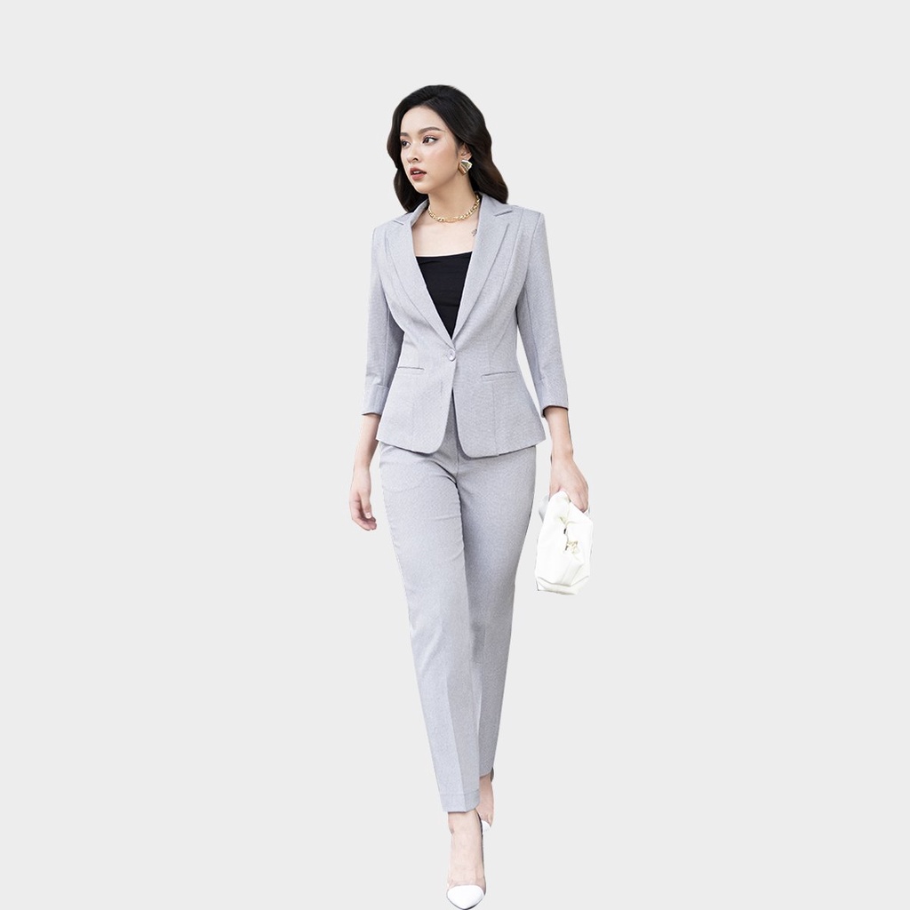 Áo Vest Nữ Công Sở Vest Đen Blazer Luperi dáng ngắn chiết eo cổ vest gập tay lỡ 1 hàng cúc trẻ trung LFVEST077