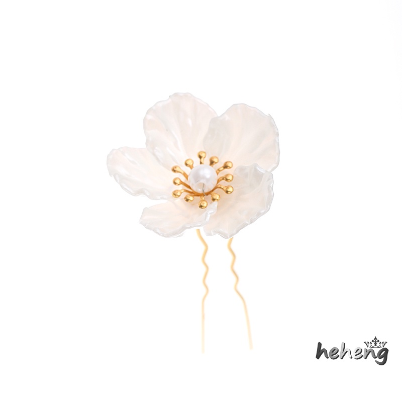 Set 3 Kẹp Tóc Hoa Trắng Thanh Lịch Cho Nữ