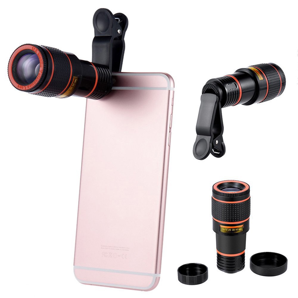 Ống Kính Universal Clip - On 12 X Optical Zoom Hd Cho Điện Thoại Thông Minh