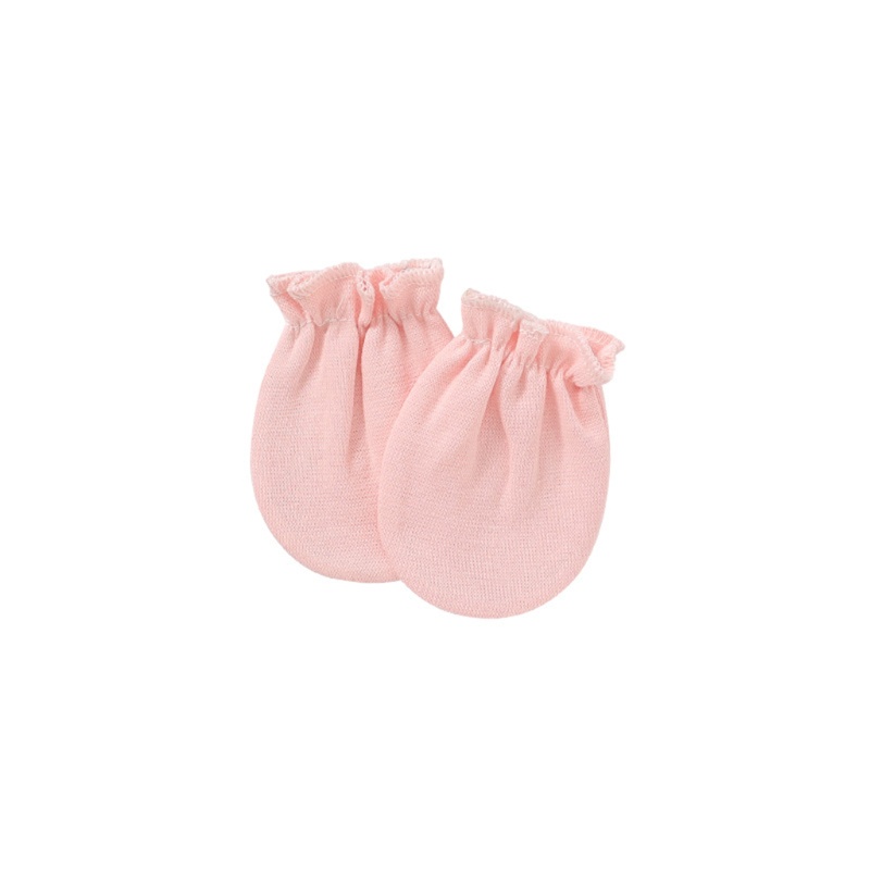 1 Cặp Găng Tay Cotton Mềm Mại Chống Cào Xước Màu Trơn Bảo Vệ Mặt Cho Bé Sơ Sinh