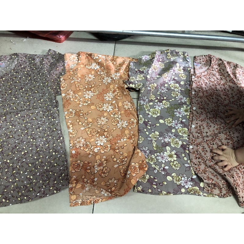 Áo bà ba bông Tay ngắn + quần siêu đen cho bà!!