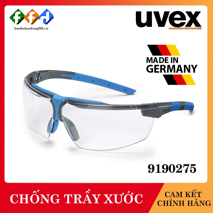 Kính bảo hộ UVEX I-3 9190275 kính chống bụi, chống hơi nước trầy xước vượt trội, ngăn chặn tia UV, mắt kính đi xe