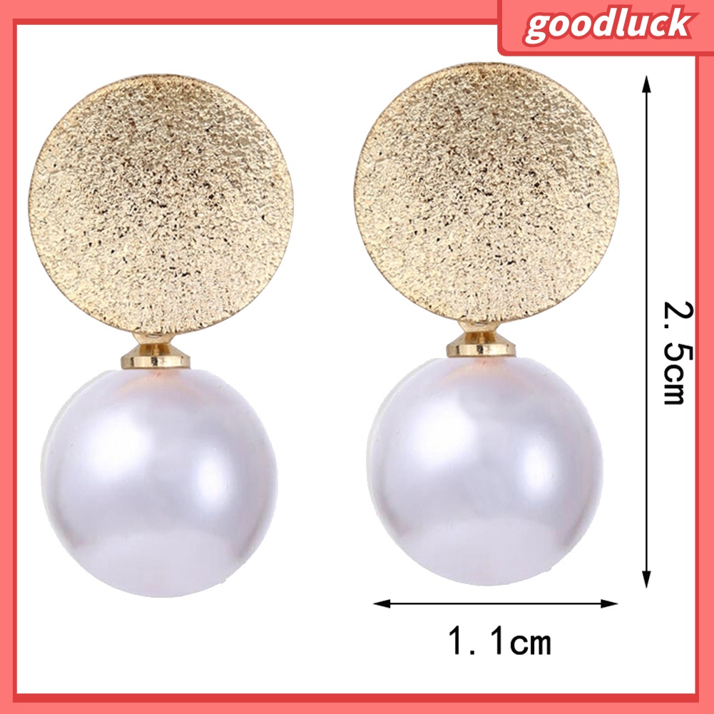 Khuyên Tai Nữ Mặt Tròn Gắn Ngọc Trai Đơn Giản Thời Trang