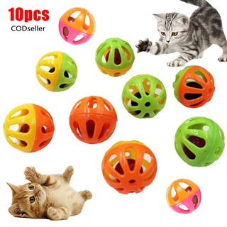 Bộ 10 bóng nhựa đồ chơi thiết kế lỗ rỗng cho thú cưng mèo