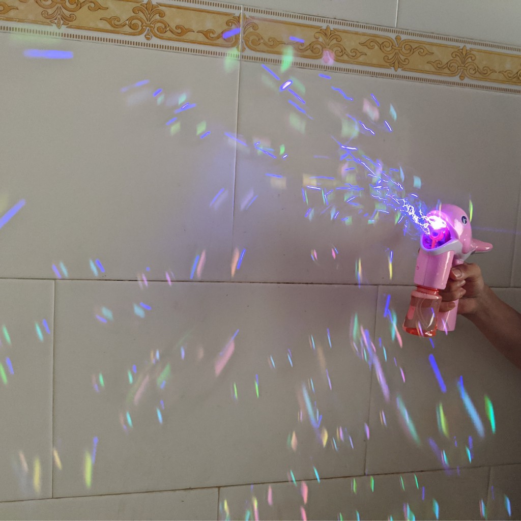 Súng thổi bong bóng Cá Heo ĐÈN + NHẠC