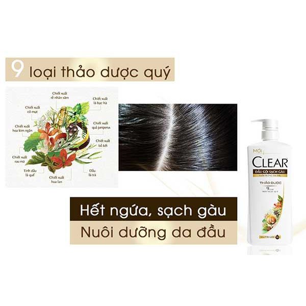 Dầu gội trị gàu Clear Botanique thảo dược 630g