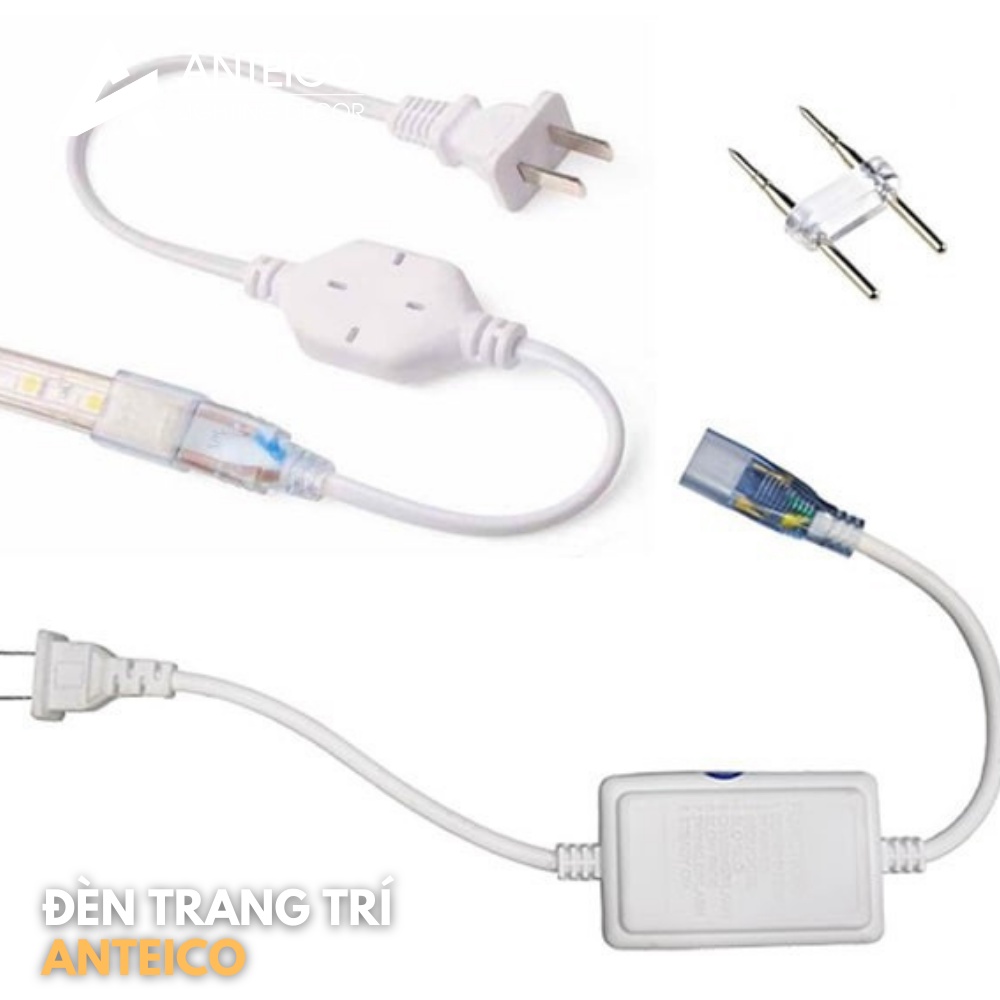 Đầu dây led dây nguồn led dây 2835 cắm điện 220V / 12v không chớp loại 1 ANTEICO