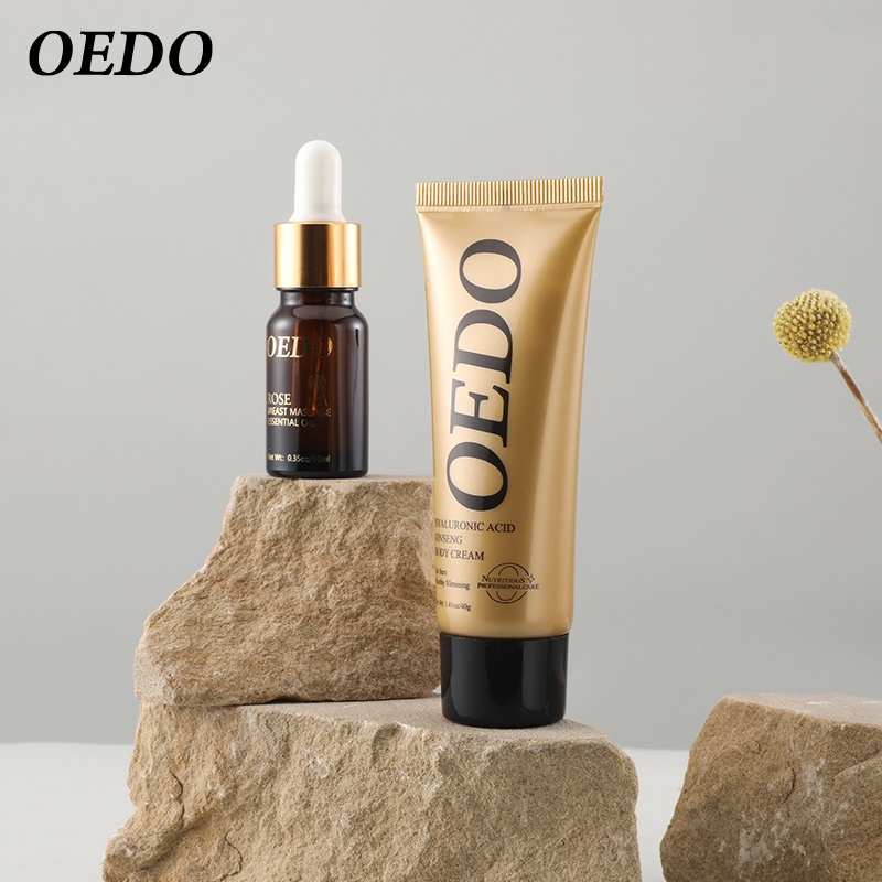 OEDO Bộ sản phẩm gồm kem giảm béo chiết xuất nhân sâm và axit hyaluronic đốt cháy mỡ thừa + tinh dầu mát xa làm nở ngực