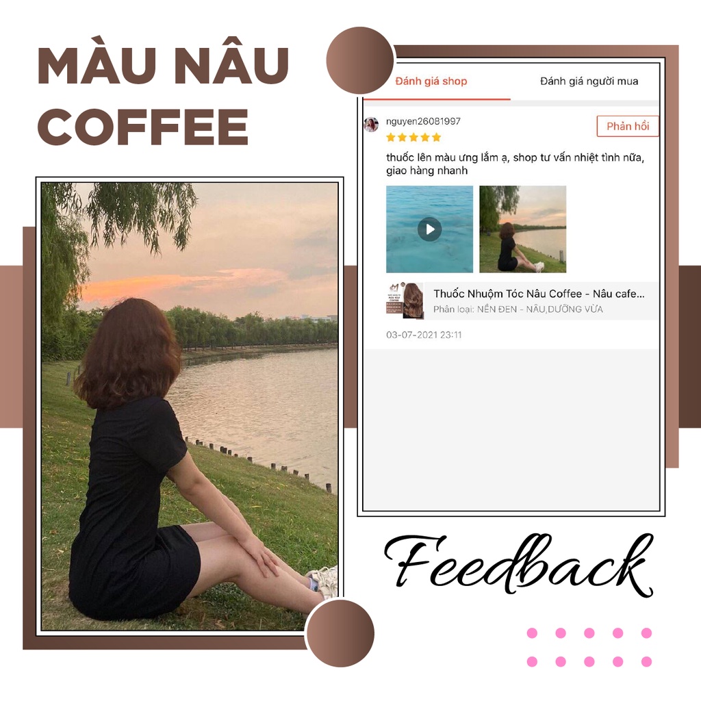 Thuốc Nhuộm Tóc Màu NÂU COFFEE | NÂU CAFE - Lên Từ Nền Đen - Minzihair