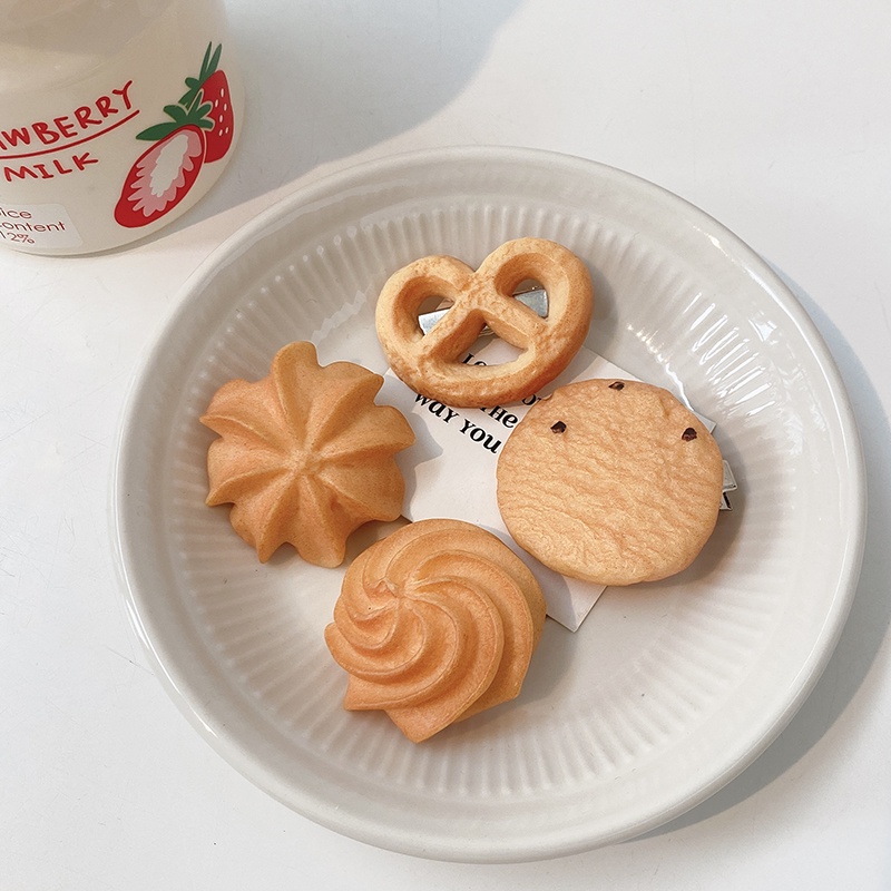 Kẹp tóc thiết kế hình bánh quy độc đáo vui nhộn phong cách Hàn Quốc mới