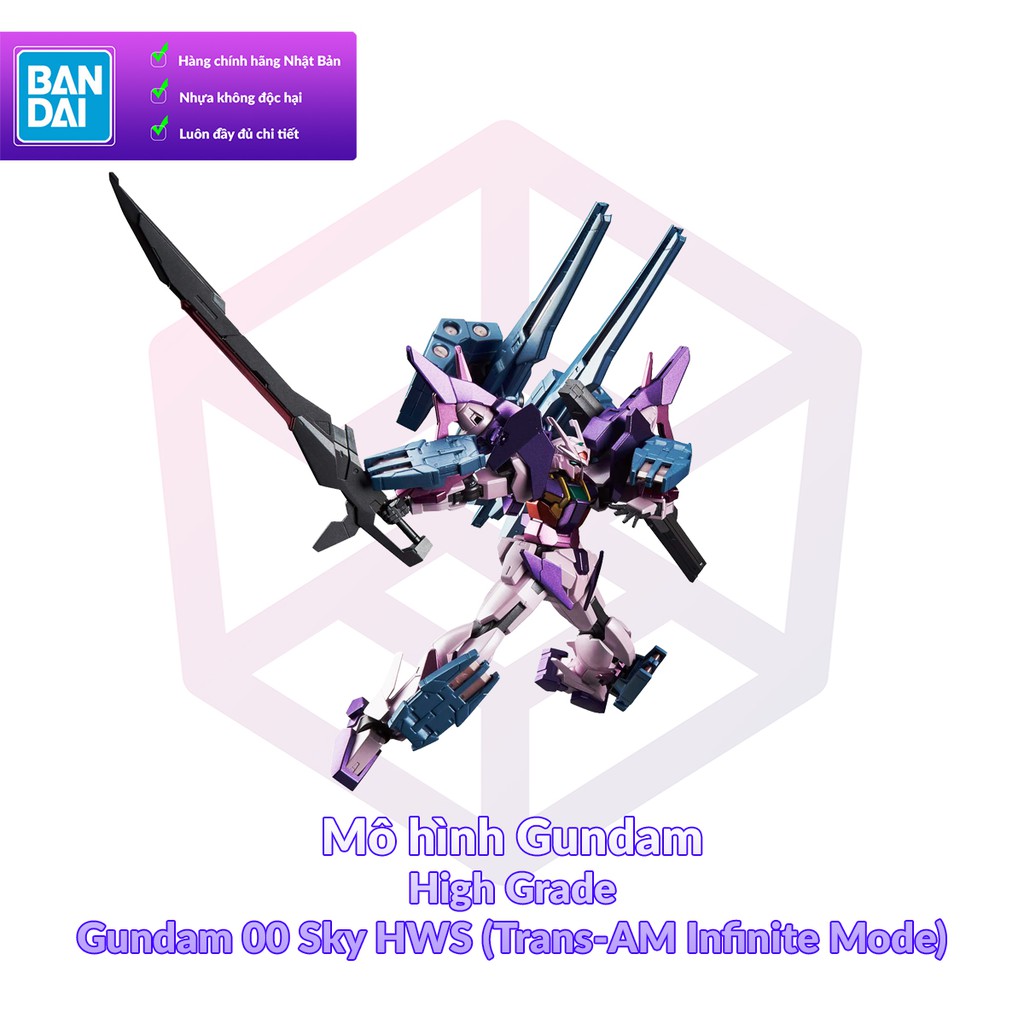 Mô Hình Gundam Bandai HG 021 Gundam 00 Sky HWS (Trans-AM Infinite Mode) 1/144 BD [GDB] [BHG]