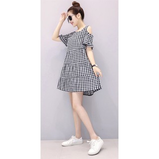 Đầm xòe hở vai duyên dáng