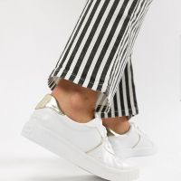 Giày STRADIVARIUS WHITE TRAINERS WITH HELL DETAIL