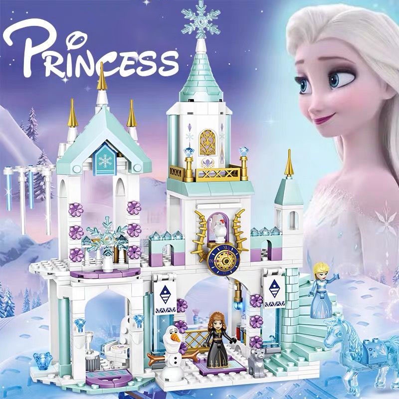 Đồ chơi giáo dục gái Lego xếp hình Lắp ráp Elsa Snow Castle - con gái lắp ghép lâu đài công chúa với