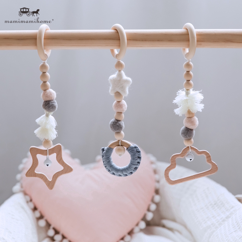 Set 3 đồ chơi gặm nướu MAMIMAMIHOME bằng gỗ hình hoạt hình cho bé sơ sinh