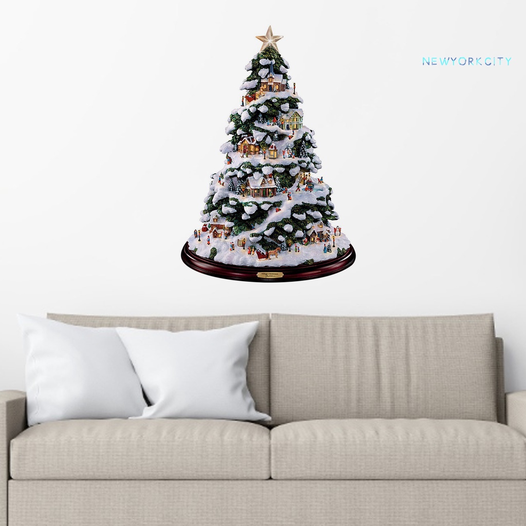 Đề Can Dán Trang Trí Giáng Sinh Bằng Pha Lê Giả Hình Cây Và Người Tuyết Thời Trang Sáng Tạo