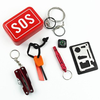 【Có hàng sẵn】Hộp sinh tồn, dã ngoại SOS Phụ kiện phượt thủ