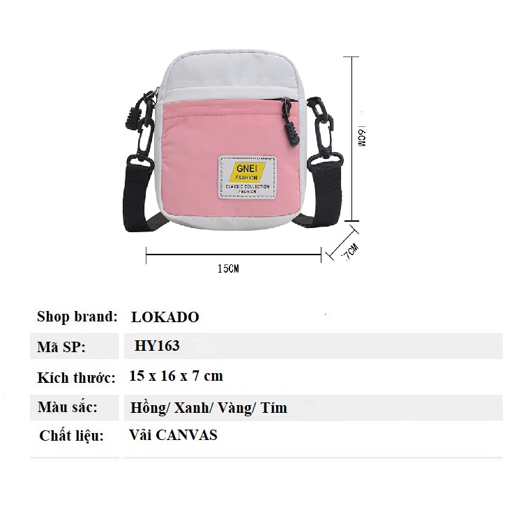 Túi tote vải mini LOKADO, túi vải tote đeo chéo mini chất liệu vải canvas giá rẻ - HY163