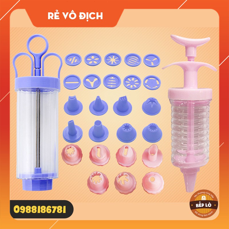 Dụng cụ làm bánh quy, trang trí bánh kem màu hồng - tím
