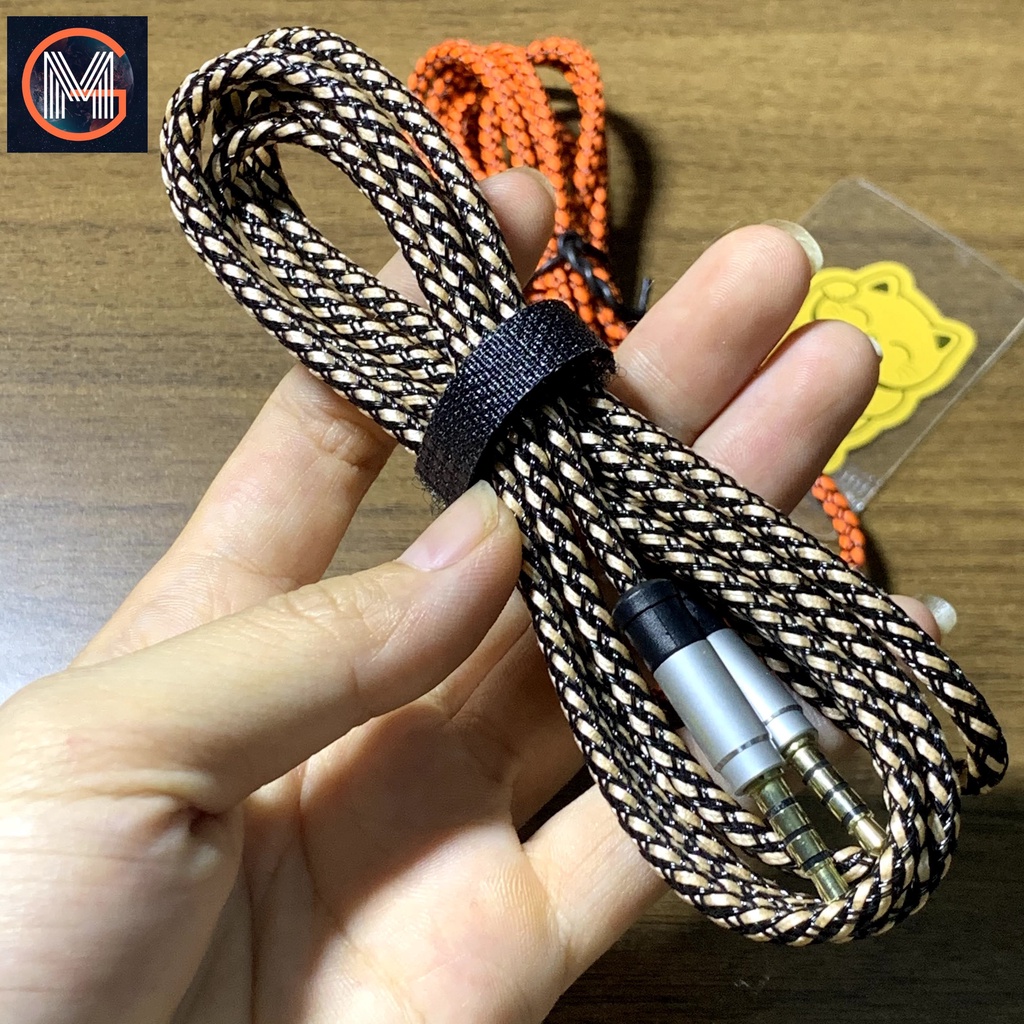 Dây cáp 3.5 mm 2 đầu cao cấp bọc dù - kết nối LOA và các thiết bị nghe nhạc (Tivi/ Máy tính/ Laptop/ Mic hát...)
