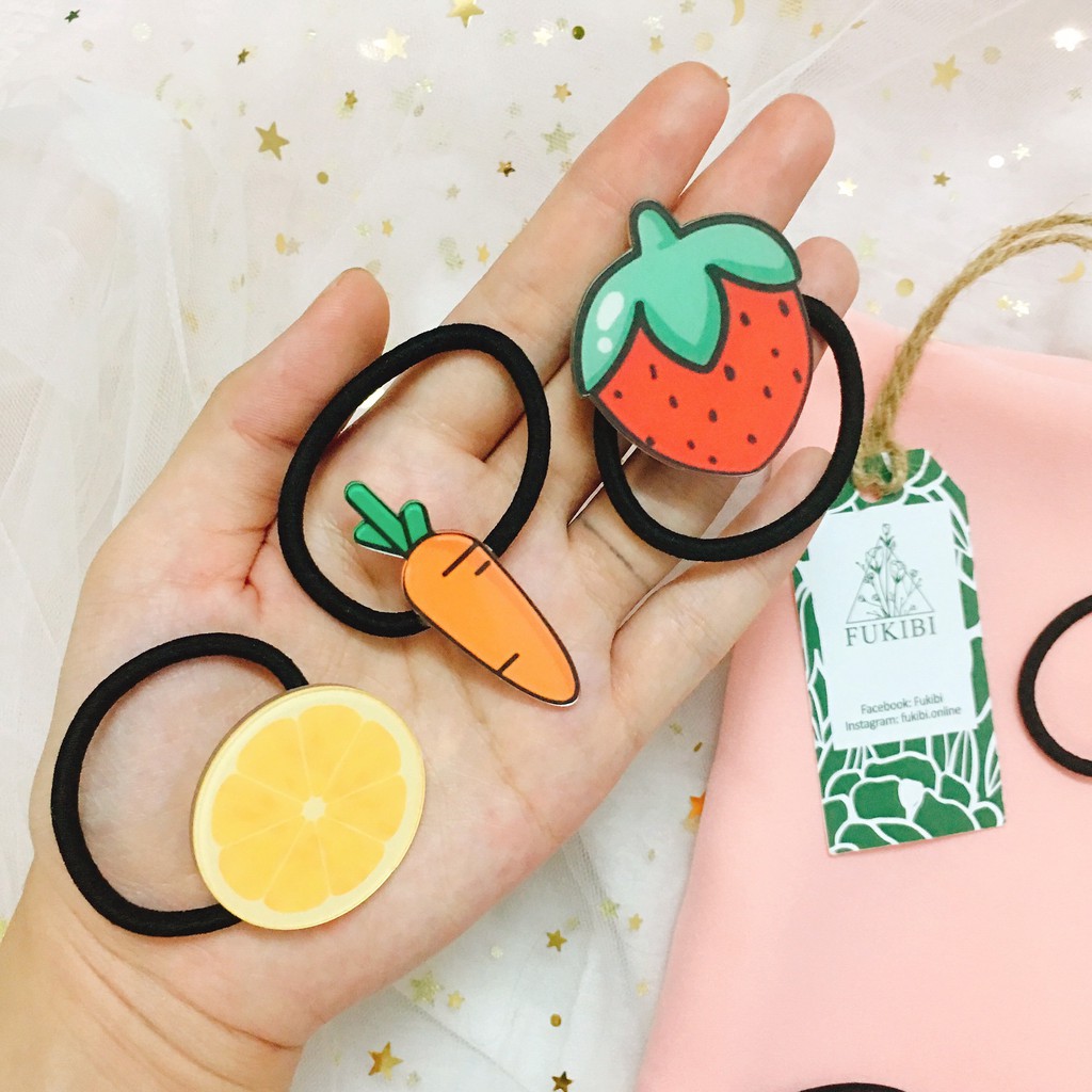 CỘT TÓC TRÁI CÂY (CAROT, DÂU, CAM) ẢNH THẬT