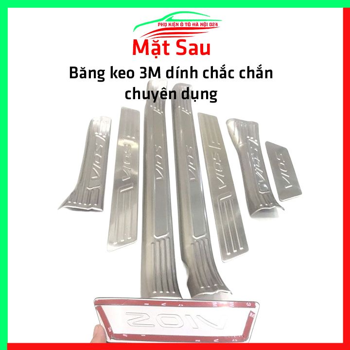 Bộ nẹp bước chân inox ô tô Vios 2019-2023 chống trầy làm đẹp ô tô