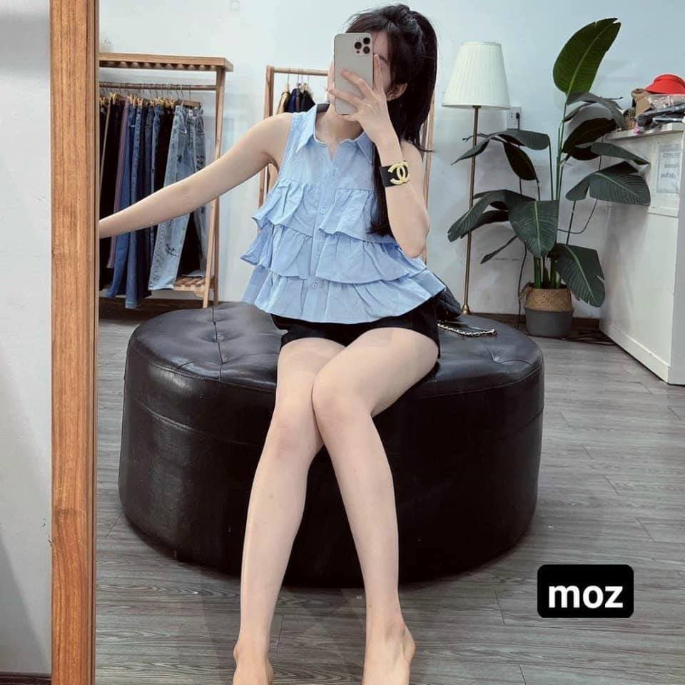 Áo Voan Cổ Bẻ Không Tay Phối Xếp Tầng Công Chúa TTKXA0442