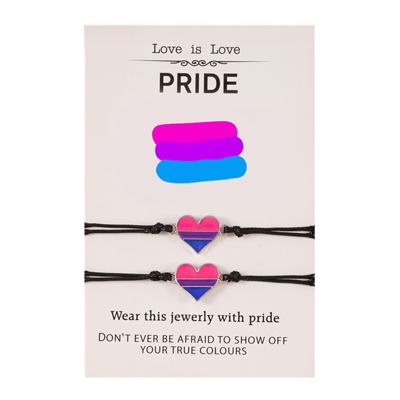 2 vòng đeo tay/vòng cổ RINHOO hình hoa/ bươm bướm/ trái tim màu cầu vồng thời trang có thể điều chỉnh cho cặp đôi