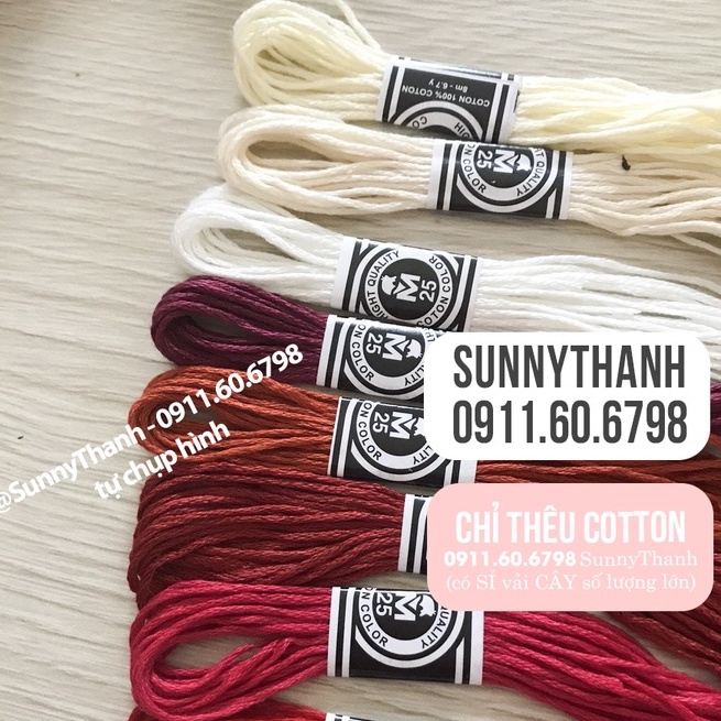 Chỉ Thêu tép Cotton DMC độ bóng vừa phải, thêu tay, không phải màu, không lem màu SunnyThanh